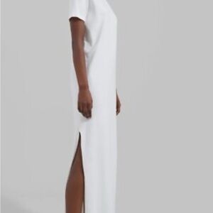 The Frankie Shop Maya T-Shirt Midi Dress White Cotton Dress